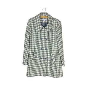 Larry Levine Houndstooth Wool Coat Poetcore Heritage Size 18